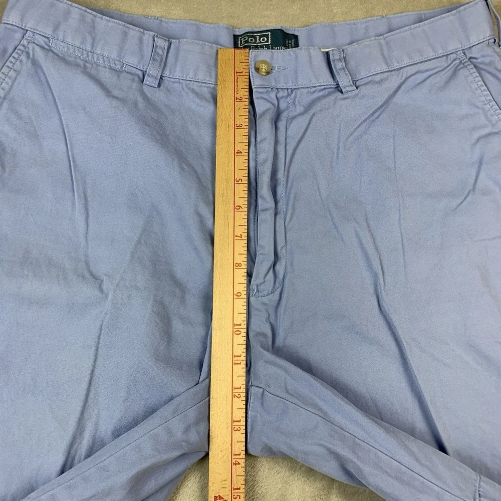 Polo Ralph Lauren Shorts Mens 38 Blue Chino Flat Front Cotton Preppy Casual